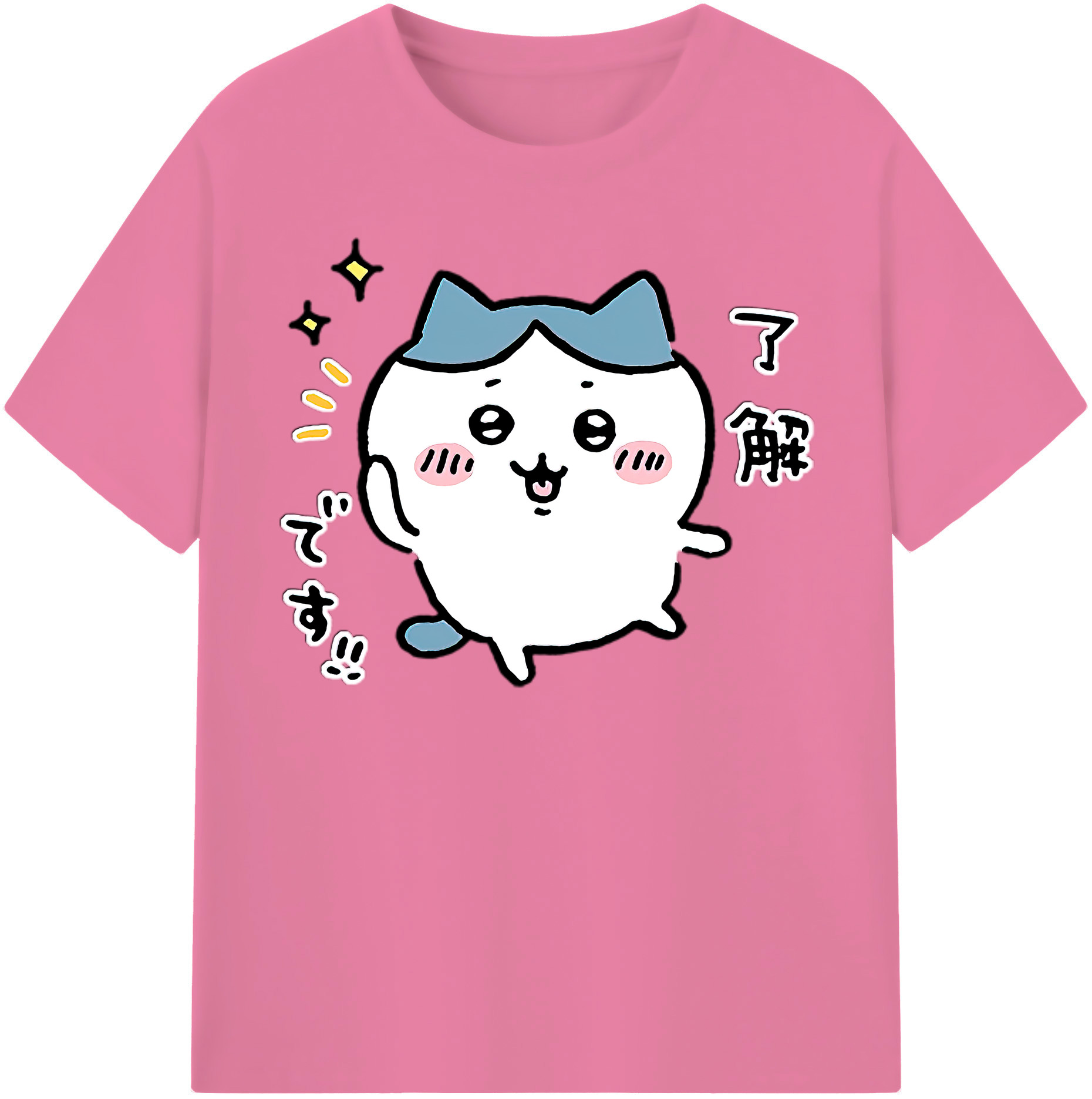 （画像用） ちいかわ ハチワレ Chii-kawa hachiware 綿100％半袖Tシャツ（フロントプリント）